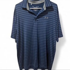 Under Armour Men's Blue Striped Polo